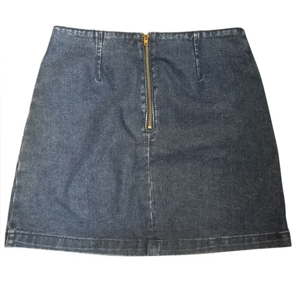 Y2K VINTAGE FOREVER 21 Women’s SZ M Pleated Denim Blue Jean Mini Skirt Festival - Picture 4 of 13